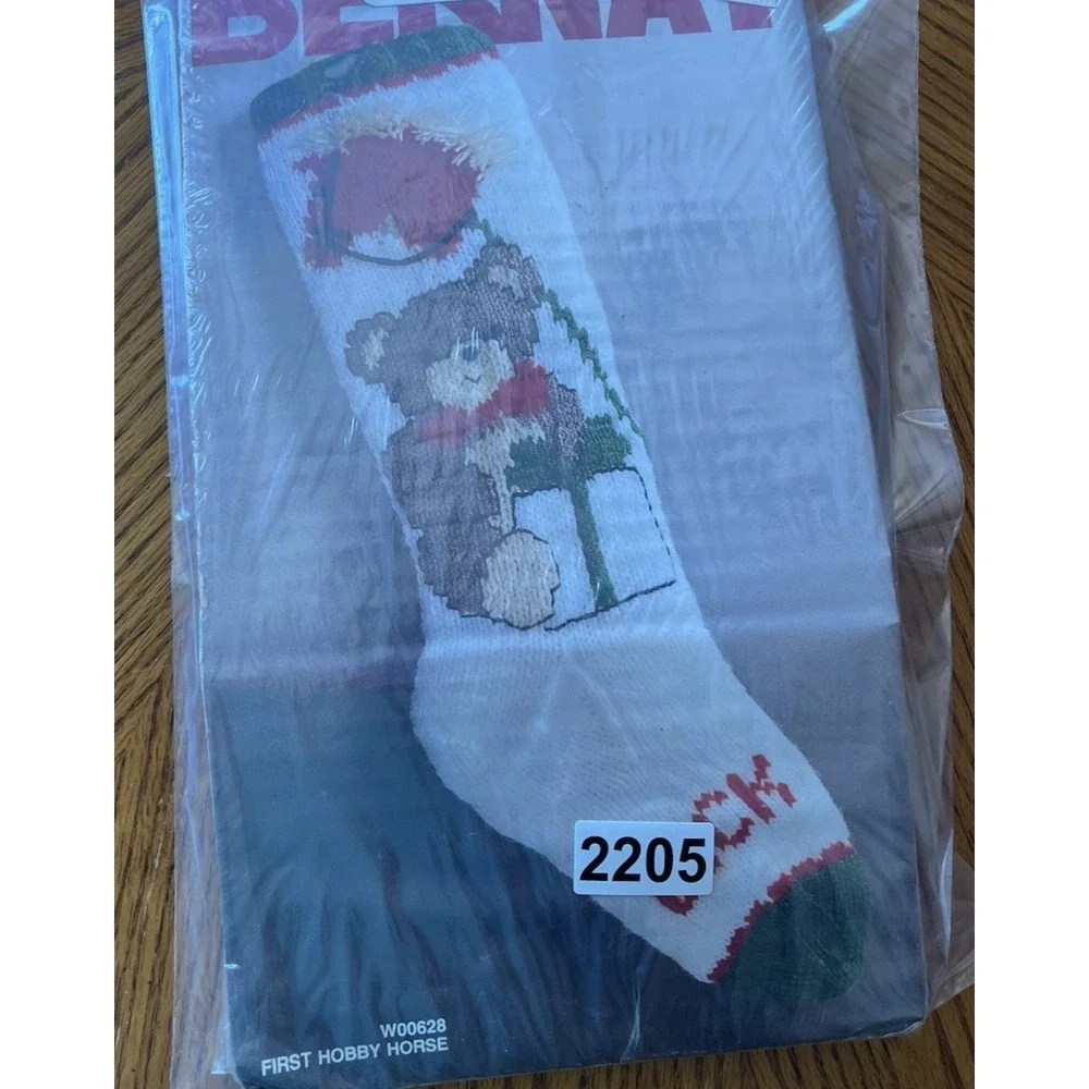 Bernat Christmas Stocking Kit Knit Knitted 1980s First Hobby Horse NEW Vintage